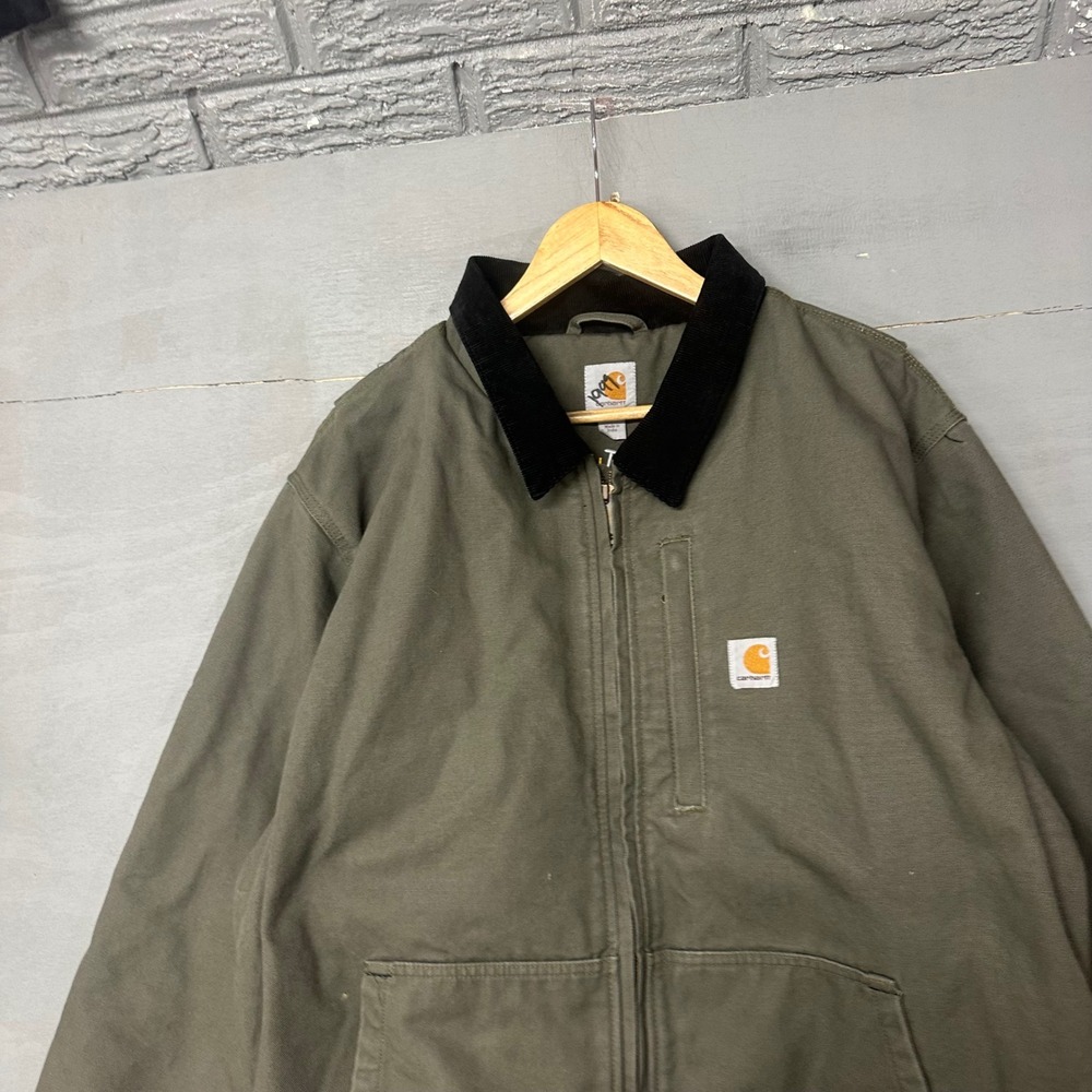 Carhartt‎ Detroit Jacket Moss Green Arctic Quilt Lined Duck Canvas Mens XL J146